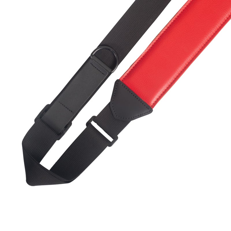 Levy's Leathers Right Height Guitar Strap with RipChord Quick Adjustment Technology and Suede Backing; 2.5" Width Padded Garment Leather - Red (MRHGS-RED) - Image 2